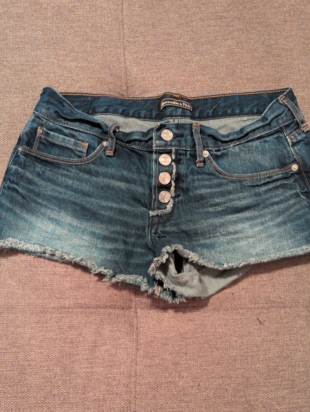 Abercrombie & Fitch Faded Blue Button-Fly Denim Cutoff Shorts